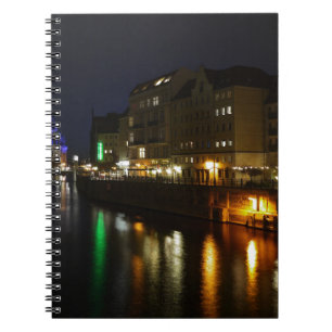 Berlin Germany Night Spree Deutschland Nacht Spiral Notebook