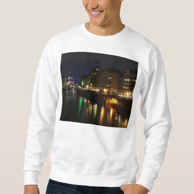 Berlin Germany Night Spree Deutschland Nacht Sweatshirt (Front)