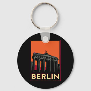 berlin germany oktoberfest art deco retro travel key ring