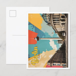 Berlin Germany Pop Art Travel Illustration Postcard