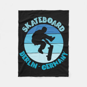 Berlin Germany Skateboarder Urn Skateboarding  Fleece Blanket