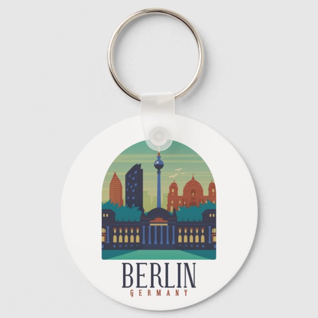 Berlin Germany Skyline Keychain (Front)