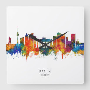 Berlin Germany Skyline Square Wall Clock