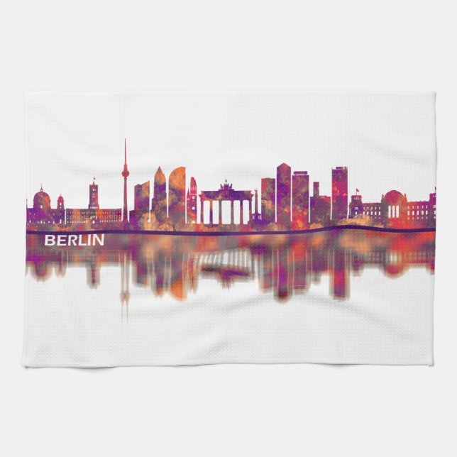 Berlin Germany Skyline Tea Towel (Horizontal)