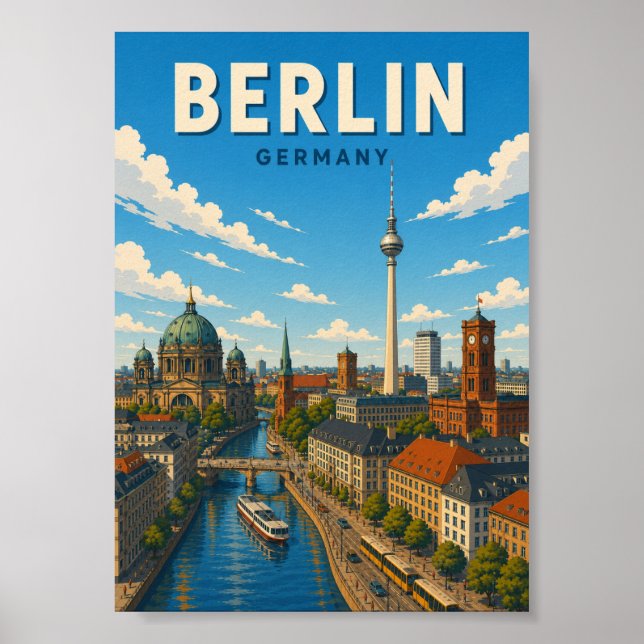 Berlin Germany Skyline TV Tower Cityscape Poster (Front)