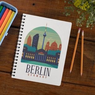 Berlin Germany Skyline Vintage Notebook