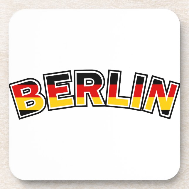 Berlin, Germany, text with Germany flag colours Coaster (Front)
