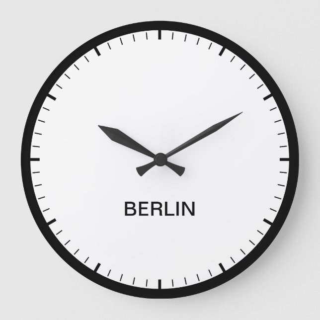 Berlin Germany Time Zone Newsroom Style Clock (Front)