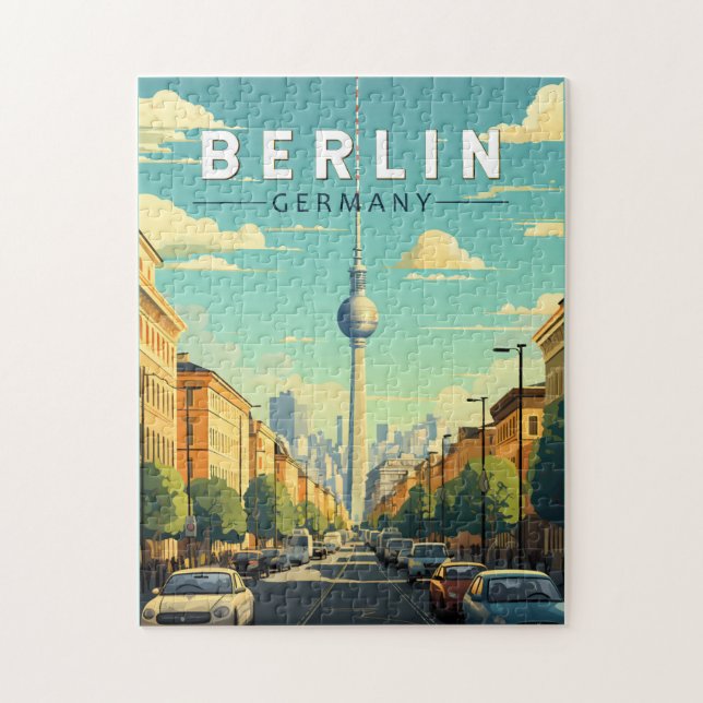 Berlin Germany Travel Art Vintage Jigsaw Puzzle (Vertical)