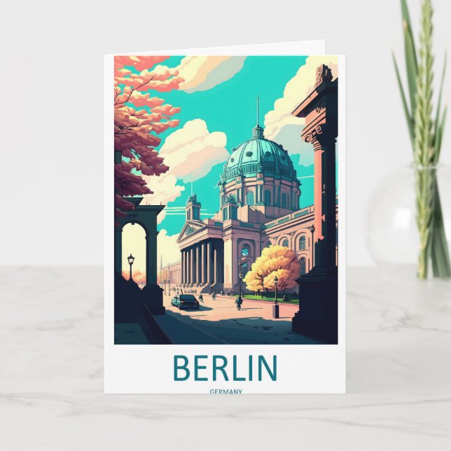 Berlin Germany Travel Poster 2 Card (Front)