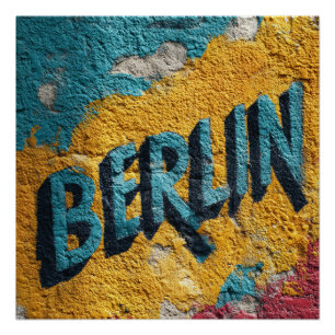 Berlin Germany Vibrant Street Graffiti Vintage Poster