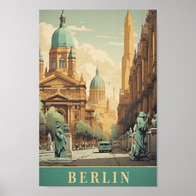 Berlin Germany Vintage Famous Travel Place Poster (Front)