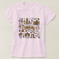 Berlin Germany, vintage travel map