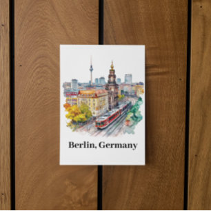 Berlin Germany Vintage Travel Skyline Postcard
