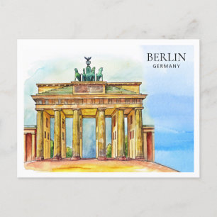 Berlin Germany Watercolor Postcard   Travel Souven
