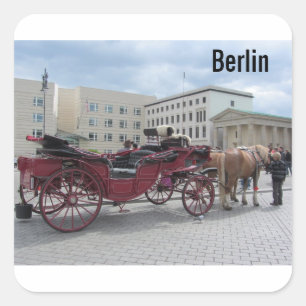 Berlin Horse and Buggy Square Sticker