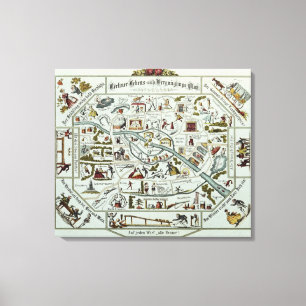 Berlin living and amusement plan canvas print