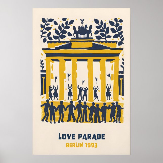 Berlin Love Parade Poster - Brandenburg Gate (Front)