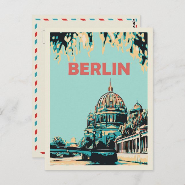 Berlin Museums island illustration Germany Postcar Postcard (Front/Back)