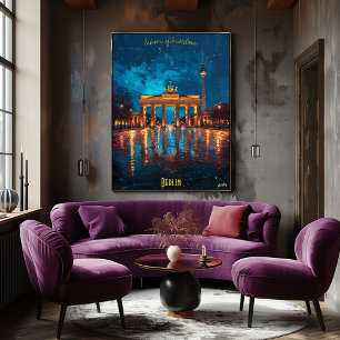Berlin Nights - Brandenburger Gate Reflections Poster