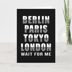 Berlin Paris Tokyo London City Cities Funny Gift Card