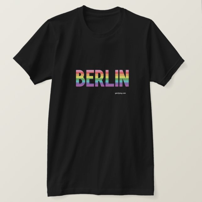 Berlin Pride T-shirt | Schwul / Gay Rainbow Flag (Design Front)