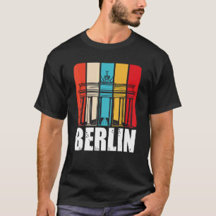 Berlin Retro Brandenburg Gate On Pariser Platz In  T-Shirt