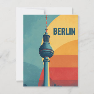 Berlin retro travel postcard