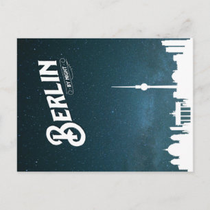Berlin skyline by night, Berlin Germany - Postcard