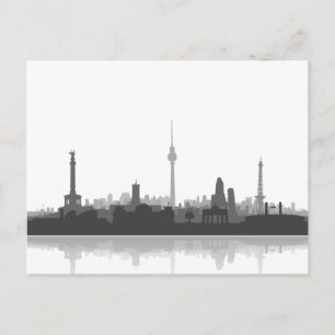 Berlin Skyline - Postkarte / Grußkarte Postcard