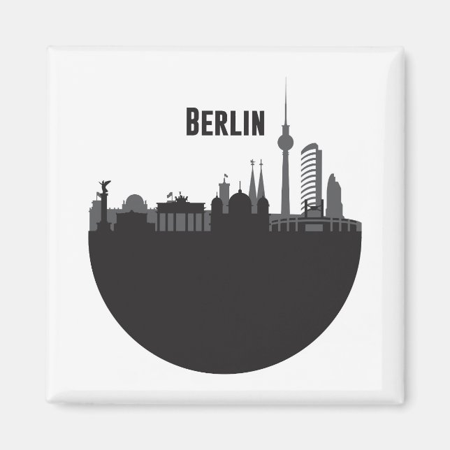Berlin Stadt Silhouette Skyline Magnet (Front)