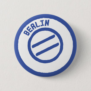 berlin stamp 6 cm round badge