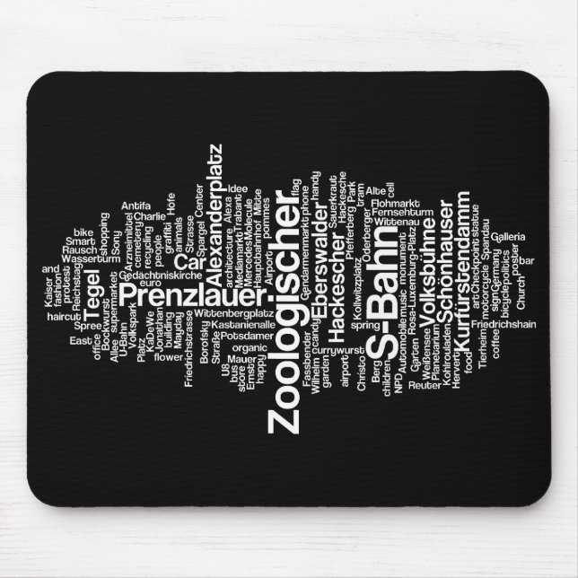 Berlin Tag Cloud - Mousepad (Front)