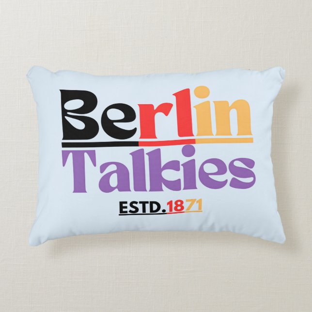 Berlin Talkies ESTD. 1871 Decorative Cushion (Front)