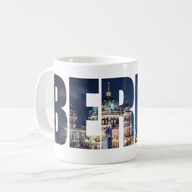 Berlin text souvenir coffee mug (Front Left)