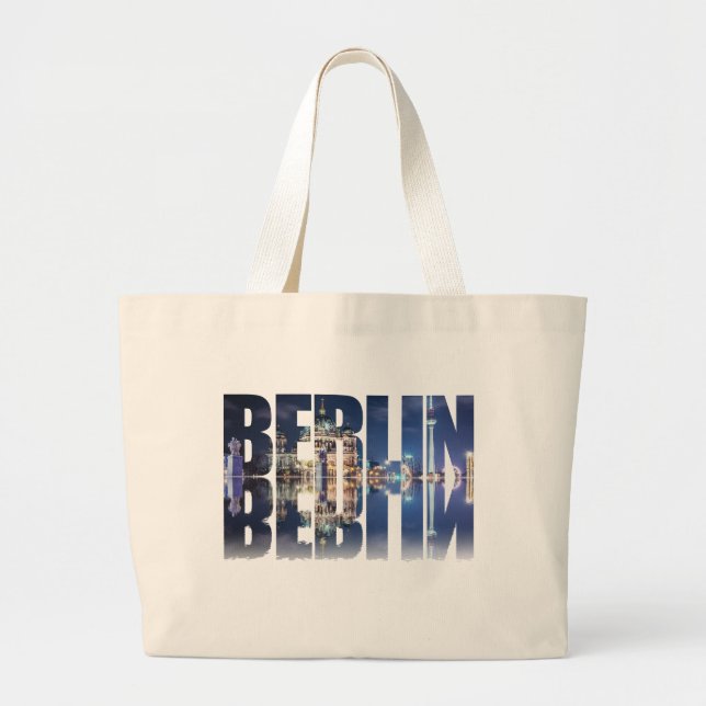 Berlin text souvenir large tote bag (Front)