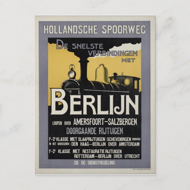 Berlin Train Vintage Travel Postcard (Front)