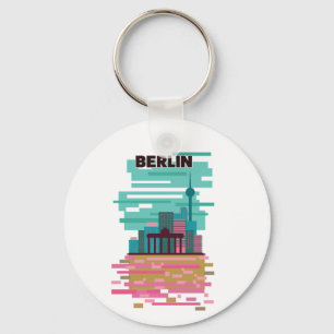 Berlin Travel poster Key Ring