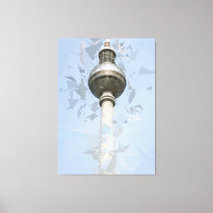 Berlin TV Tower Abstract Germany Travel Art Canvas Print