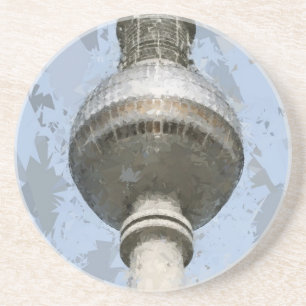 Berlin TV Tower Abstract Germany Travel Art Coaster