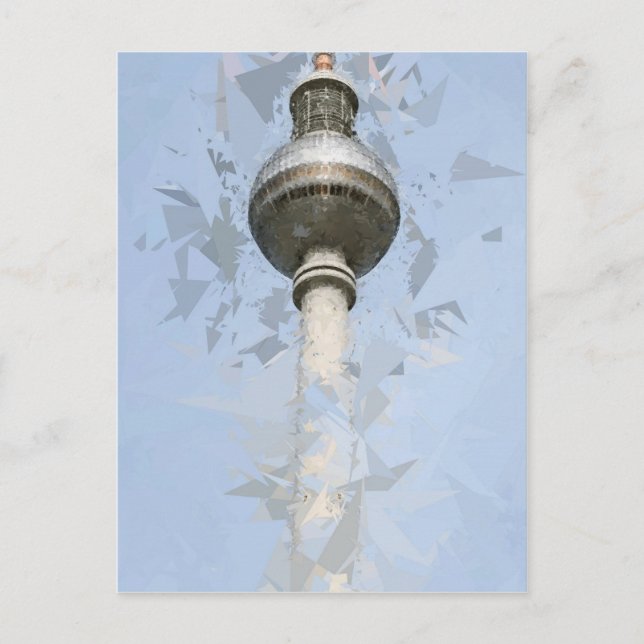 Berlin TV Tower Abstract Germany Travel Art Postcard (Front)