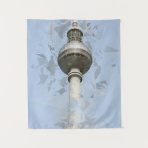 Berlin TV Tower Abstract Germany Travel Art Tapestry