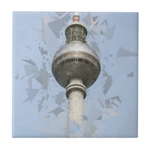 Berlin TV Tower Abstract Germany Travel Art Tile