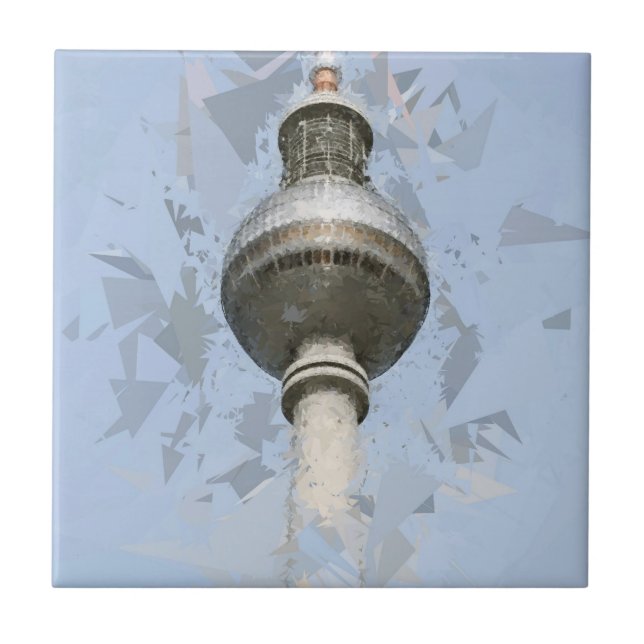 Berlin TV Tower Abstract Germany Travel Art Tile (Front)