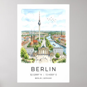 Berlin Views Art Print - Hand-Drawn Panorama with