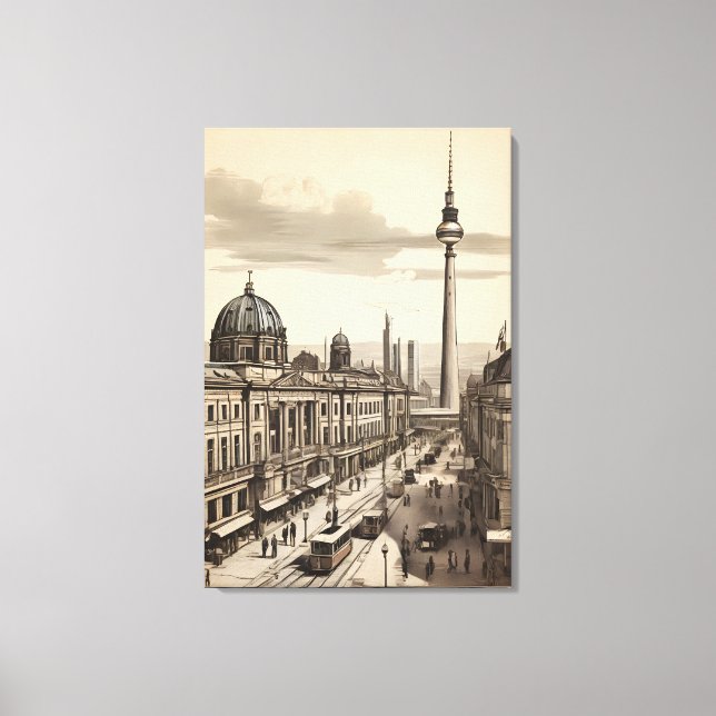 Berlin vintage poster canvas print (Front)