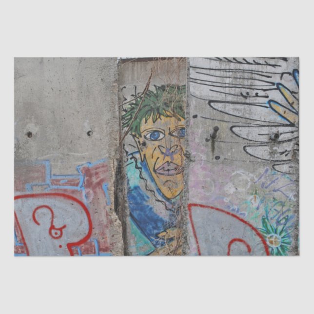 Berlin Wall graffiti art Tissue Paper (Front)