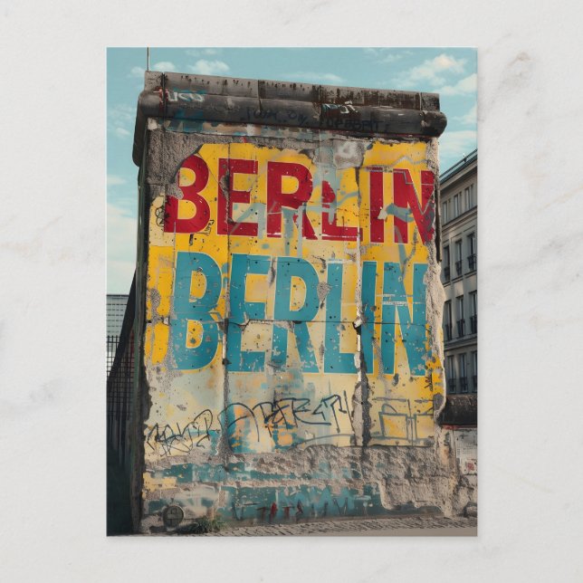 Berlin Wall Vintage Postcard (Front)