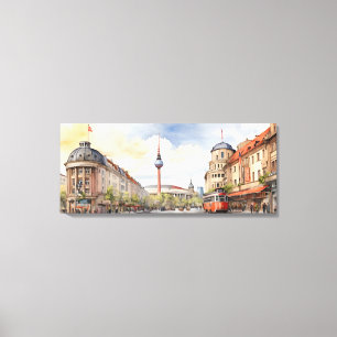 Berlin watercolor art canvas print