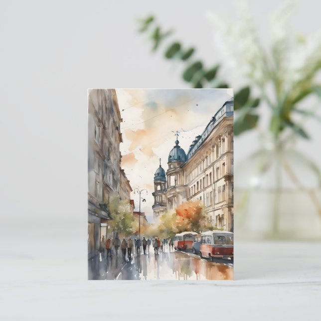 Berlin watercolor art postcard (Standing Front)